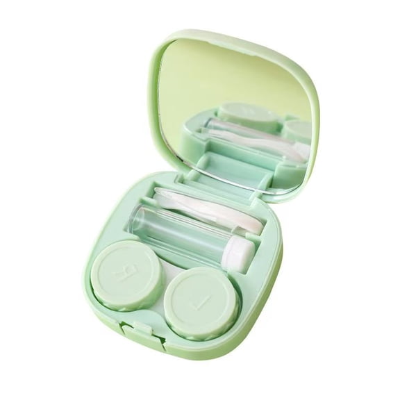 Cute companion for contact lenses: cosmetic lens box, adorable, easy to carry, mirror, tweezers.