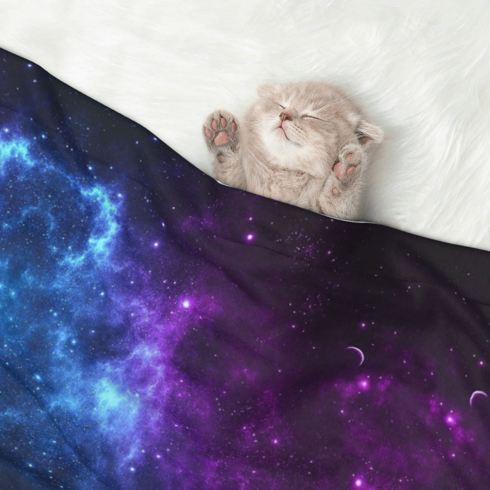 Flannel Throw Dog Blanket Universe Nebula Galaxy Soft Warm Print Pet Blankets for Small Dog Cat Puppy