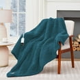 thumbnail image 1 of LNGOOR Heated Blanket Electric Throw 50”x60” Soft Double Sided Sherpa Heating Blanket With 8 Fast Heating Levels & 1-8H Auto-Off  Over-Heat Protection  Machine Washable  ETL Certification, 1 of 7