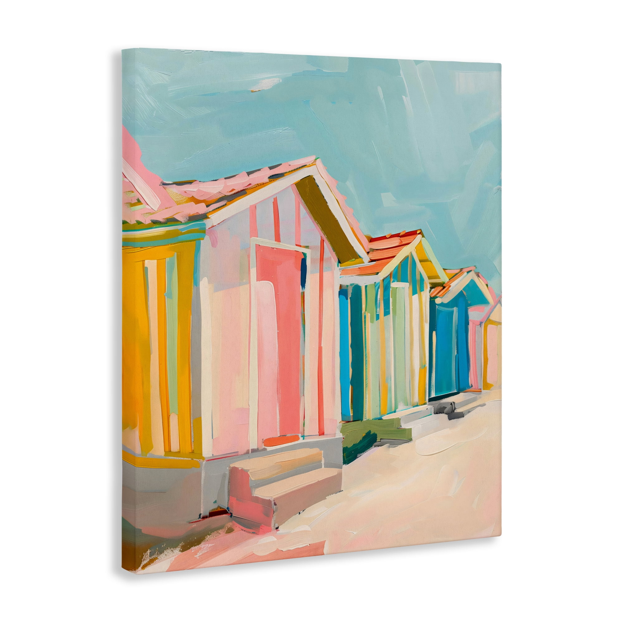 Stupell Industries Striped Beach Bungalows Canvas Wall Art, design by The Prints Vibe