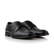 Ferro Aldo Jaxon MFA19691 Men's Plain-Toe Derby Casual Dress Shoes, in Embossed Black, Men's Size 10
