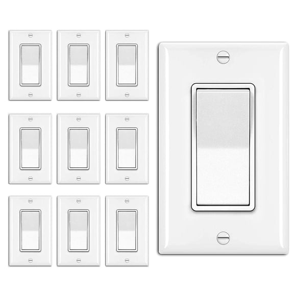 Interruptor de pared BESTTEN, decorador de 3 vías, 15 A, 120 V, blanco