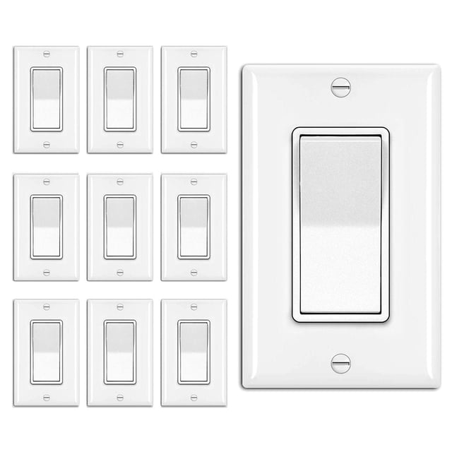 Interruptor de pared BESTTEN, decorador de 3 vías, 15 A, 120 V, blanco