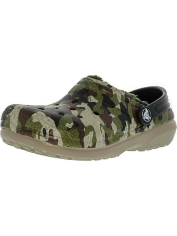 Crocs Classic Lined Graphic Clog Green Camo Ankle-High Clogs - 13M