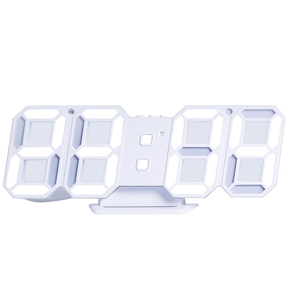 3D Digital Alarm Clock, Wall LED Number Time Clock with 3 Auto Adjust
