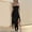 F-Black, variant on Kcodviy Women's Solid Color Trendy Long Dresses for Women formal one Shoulder Crop Top Plus Size Wrap Dress for Women Bodycon Asymmetrical Midi Dress