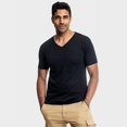 thumbnail image 2 of True Classic V Neck Mens T Shirt, Premium Fitted Soft Men's T-Shirts. Black, XXL, 2 of 7