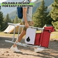 thumbnail image 5 of QRKD Tall Director Chair for Seniors & Makeup Artists, 31" Seat Height, 250 lbs Capacity, Folding Chair with Side Table, Side Pocket & Cup Holder, Portable for Camping, Fishing & Events, Red, 5 of 20