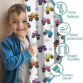 thumbnail image 3 of Blackout Kids Curtains,Monster Cartoon Truck White Pattern Children's Insulated Curtains Set Of 2,Bedroom Essentials,Toddler Room Decor 52"x84", 3 of 5