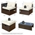 thumbnail image 3 of Costway 8PCS Patio Rattan Furniture Set  Space-Saving Storage Cushion Off White cover, 3 of 9