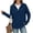 Navy, variant on Jackets for Women Collared Long Sleeve Half Zip Loose Fit Casual Pullover Jacket With Kangaroo Pocket