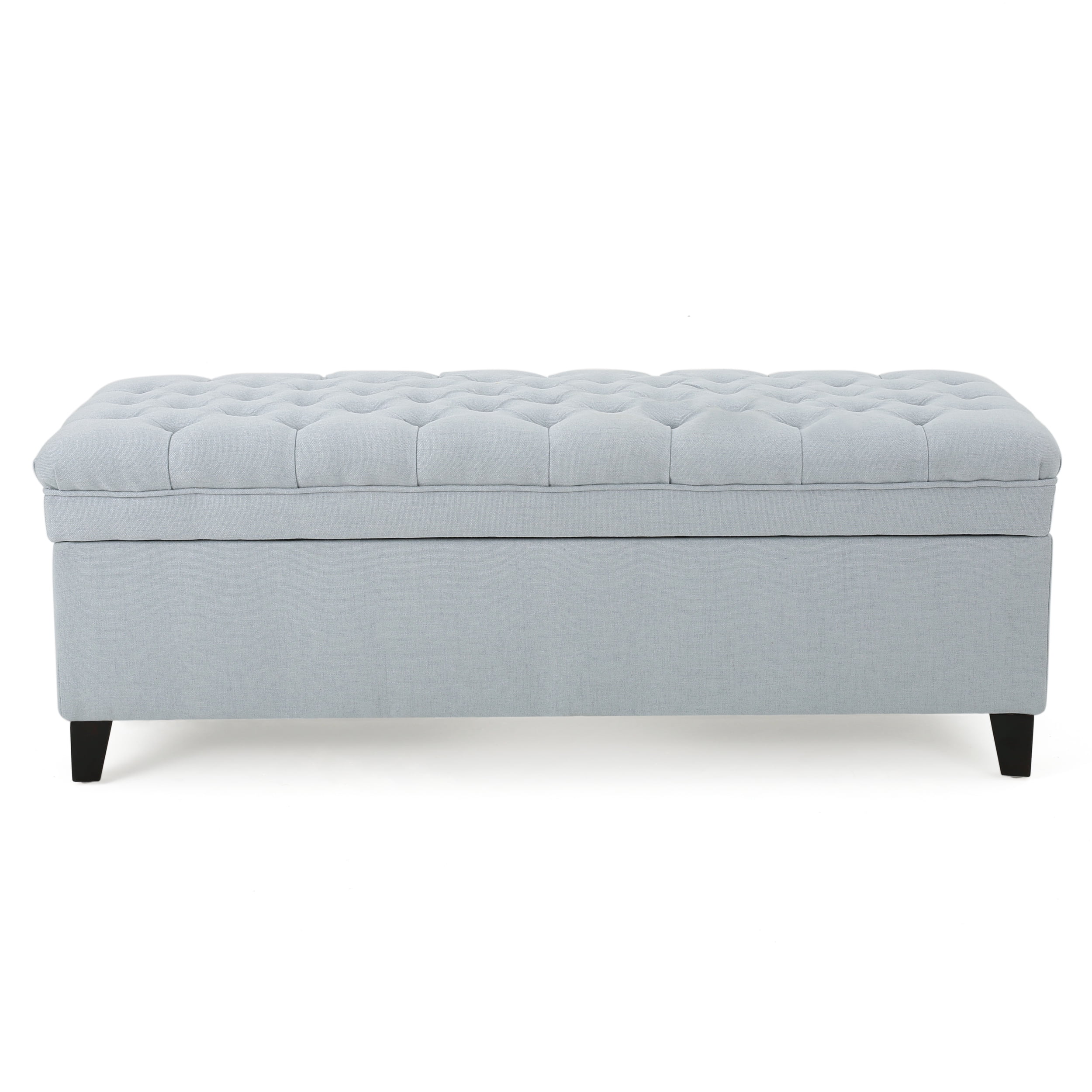 Noble House Jules Fabric Storage Ottoman,Light Sky