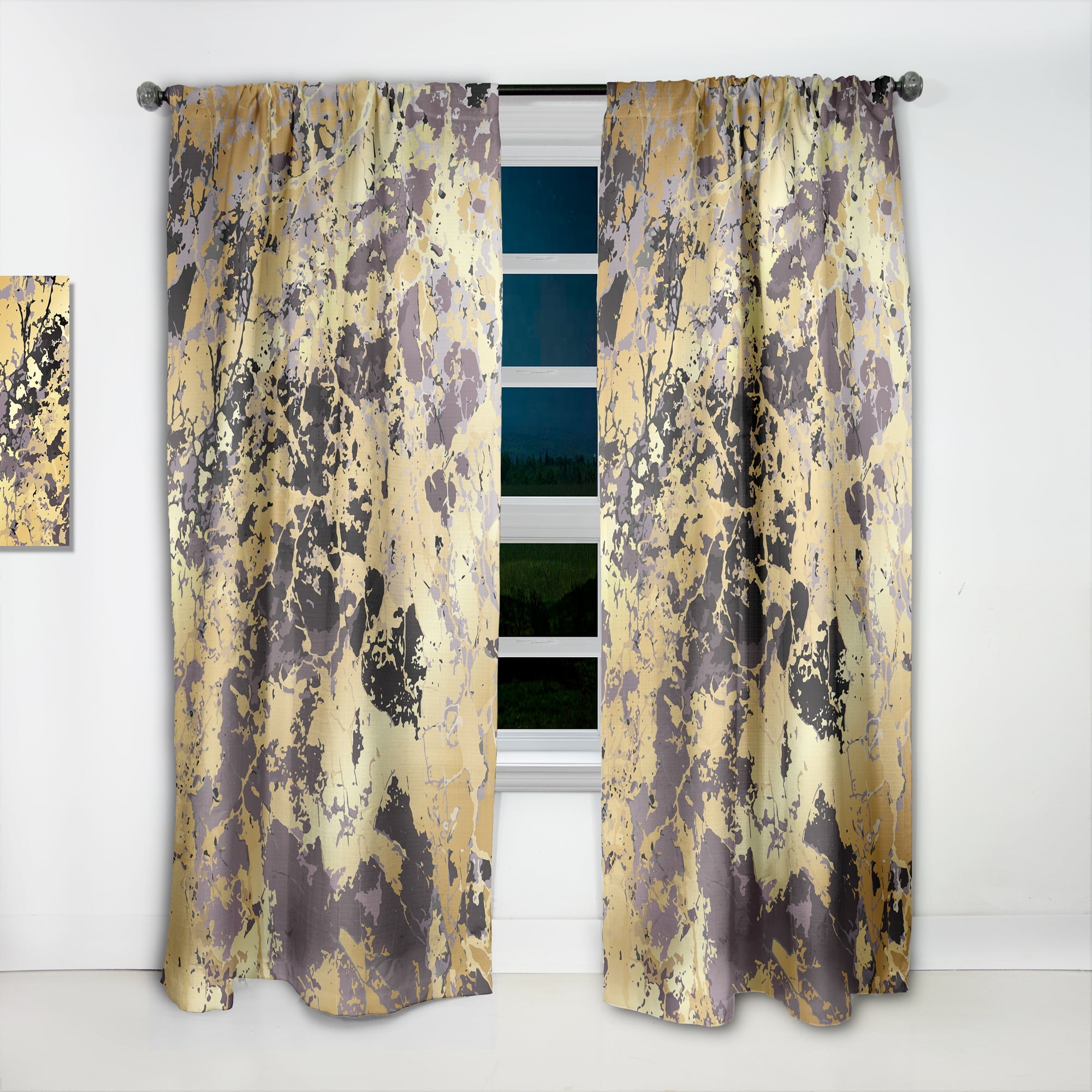 Designart 'Marvelous Marbled I' Modern & Contemporary Curtain Panel