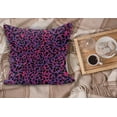 thumbnail image 2 of Jungle Fluffy Throw Pillow Cushion Cover, 80s Style Vintage Leopard Skin Radiant Colors Tiger Safari, Decorative Square Accent Pillow Case, 26" x 26", Royal Blue Hot Pink, by Ambesonne, 2 of 5
