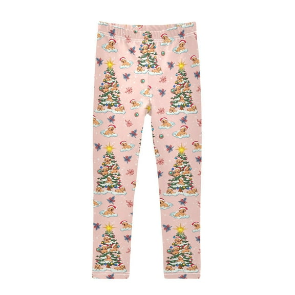 joogoo Girls' Leggings Dog Christmas Tree Yoga Pants 6T