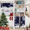 thumbnail image 4 of Christmas Blue Vintage Retro Kitchen Curtains Window Curtains and Valances Set 36 Inch, Snow Snowflakes Winter Xmas Tree Short Tier Curtain for Kitchen, Christmas Small Kitchen Decor, 4 of 6