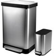 thumbnail image 1 of Hefty Poubelles à Pédale en Acier Inoxydable avec Couvercles, 12.7 Gallons & 1.3 Gallons, 1 of 12