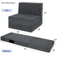 thumbnail image 3 of Sofá Cama Plegable Individual con Almohada, Gris Oscuro, Tela Transpirable y Espuma de Alta Densidad, 3 of 4
