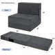 thumbnail image 3 of Sofá Cama Plegable Individual con Almohada, Gris Oscuro, Tela Transpirable y Espuma de Alta Densidad, 3 of 4