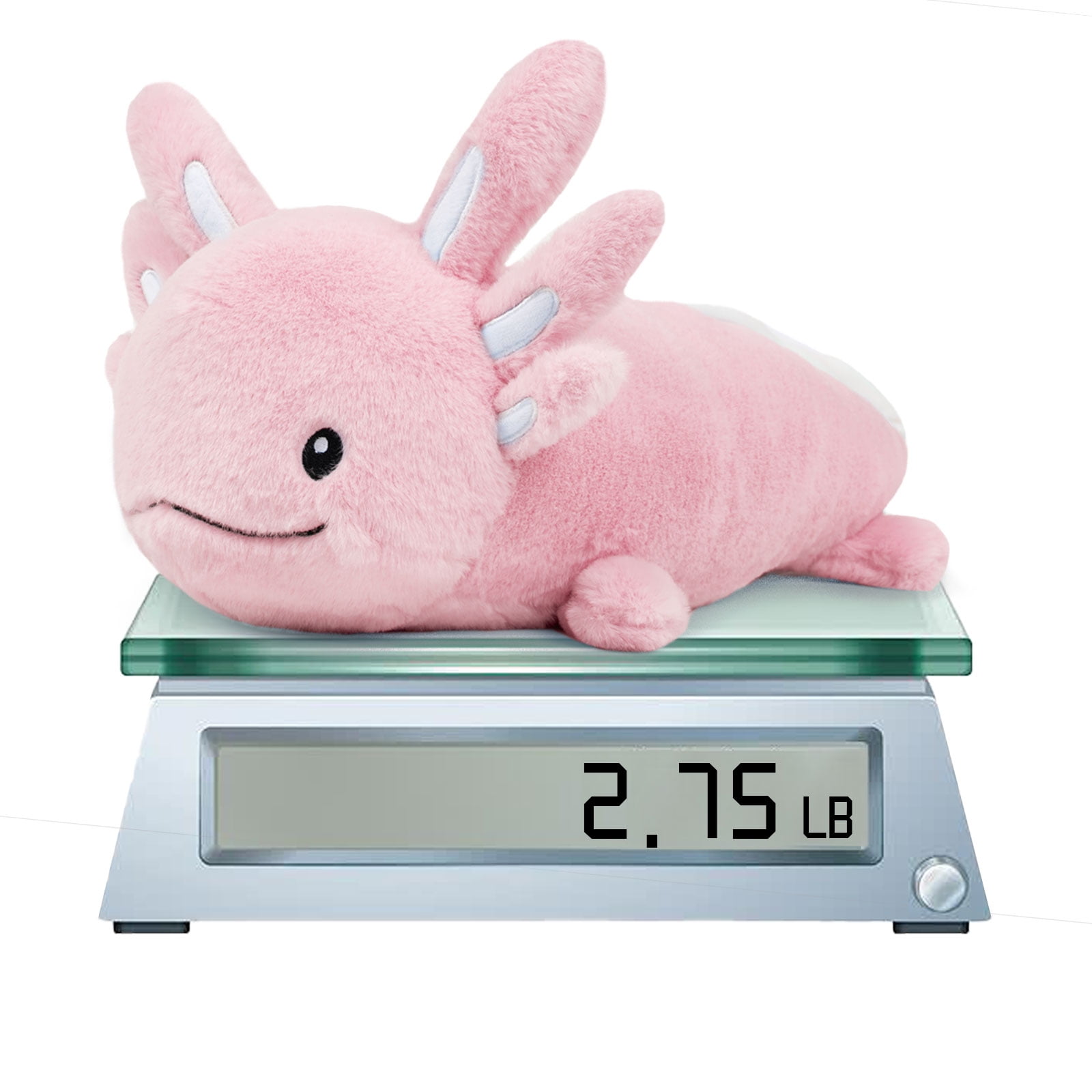 Niuniu Daddy 20” Pink Weighted Axolotl Stuffed Animals 2.8 Pound Soft Hugging Salamander Plush Toy for Kids/Adults