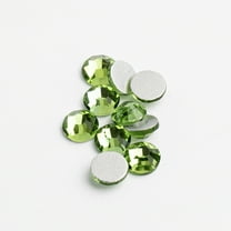 Crystal Lane DIY 72pcs SS30 (6.5mm) Green Peridot | Glass Round Flat Back Rhinestones