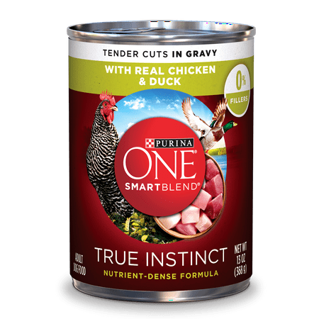 (18 pack) (18 pack) Purina ONE SmartBlend True Instinct Tender Cuts With Real Chicken & Duck in Gravy Adult Wet Dog Food - 13 oz. Can