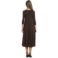 thumbnail image 3 of Sonducket Vestido de mujer Cuello Otoño Vestido de mujer Traje de cuello Media manga Vestido de columpio grande Vestidos Marrón S Sonducket AP003182-25, 3 of 6