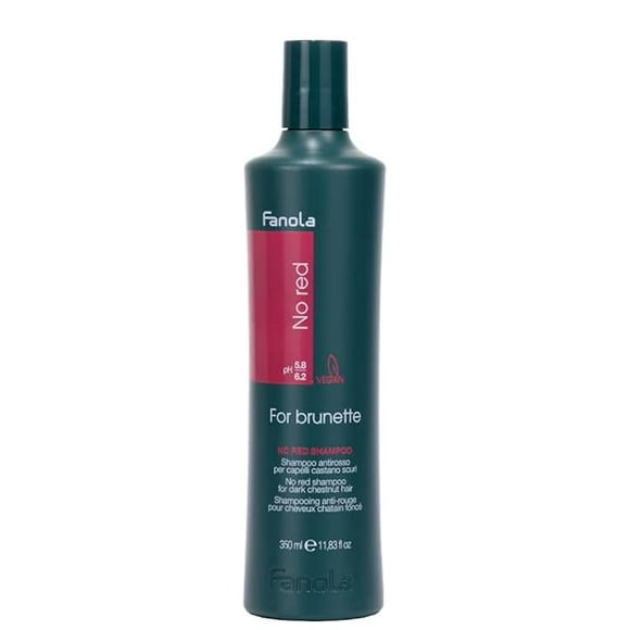 Fanola No Red Shampoo | Remove Red Tones & Reflections | For Natural or Coloured Brown, Chestnut, or Auburn Hair (350 mL)