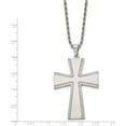 thumbnail image 3 of Stainless Steel Brushed With Laser-Cut Edges Cross 24In Necklace (24 X 35) Made In China srn733-24, 3 of 5