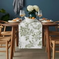 thumbnail image 2 of Sage Green Flower Table Runner - 72 Inch Long, Kitchen Dining Table Runner Dresser Scarves, Vintage Country Rose Leaf Floral Farmhouse Decor for Coffee Tables Wedding Party Banquet, 2 of 8