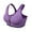Purple, variant on Women Zip Front Sports Bra High Impact Support Mesh Racerback Workout Bras with Removable Pads Gray L