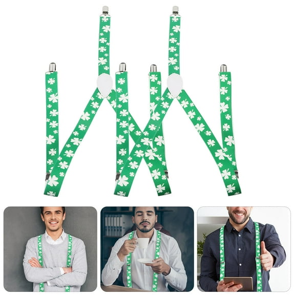 OFFIGAM Heavy Duty Suspenders for Adults, Comfortable Fit with Light Green Clips, 2 Pieces Adjustable Straps