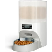 Faroro Automatic Dog Feeder, Cat Food Dispenser with Portion Control, 1-6 Meals Per Day, 30s Voice Recording, 4L/17 Cups, White