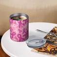 thumbnail image 3 of 12oz Coffee Tumblers Pink Breast Cancer Stainless Steel Vacuum Insulated Travel Tumbler Coffee Cups Mug with Lid and Straw with Cleaning Brush for Cold & Hot Drinks, 3 of 5