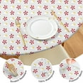 thumbnail image 4 of Red and Yellow Christmas Pattern Round Fitted Tablecloth with Elastic Edge,Dining Table Cover Waterproof,Outdoor Round Tablecloth for Camping,Dining,Indoor and Outdoor, 4 of 7