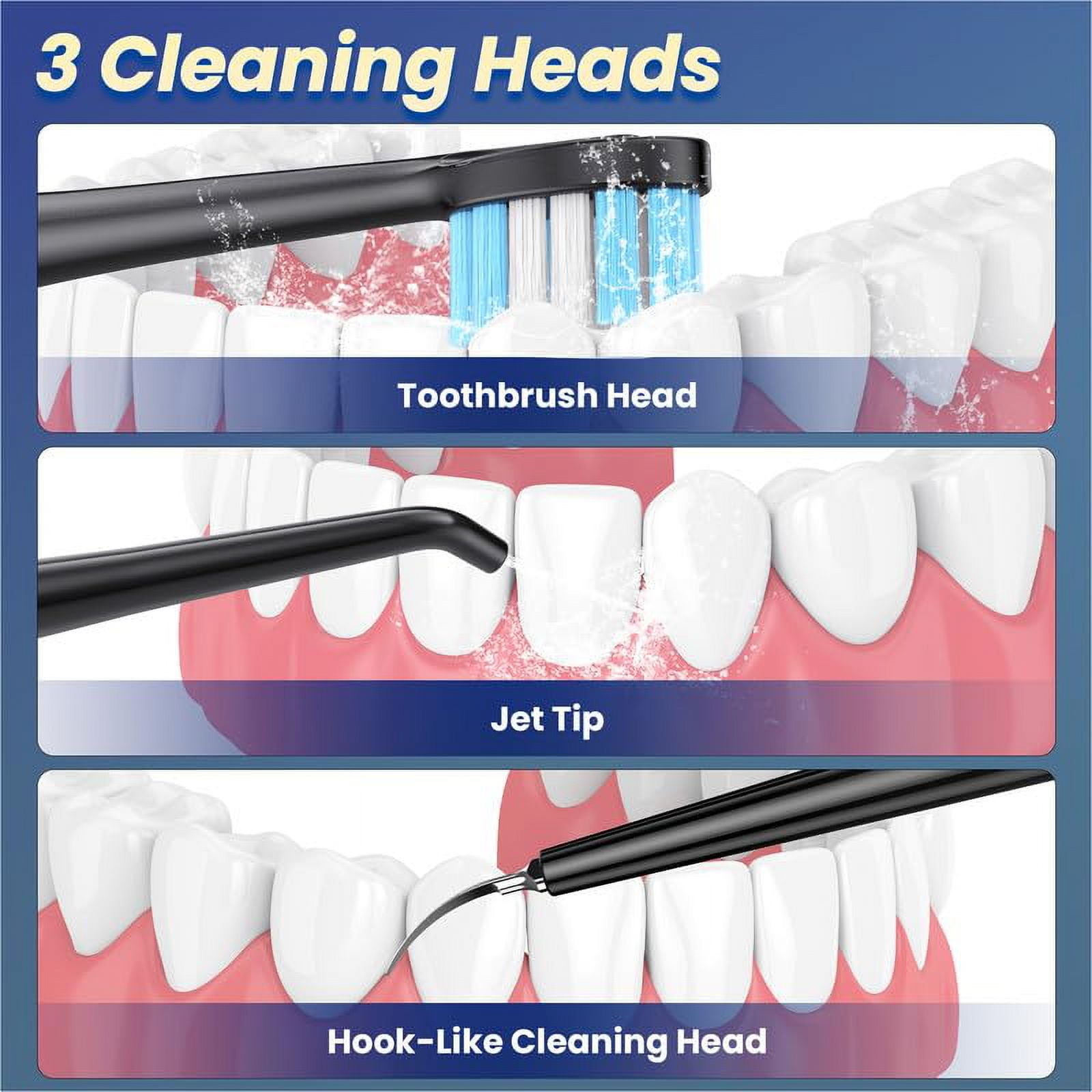 3 in 1 Electric Toothbrush with Water Flosser, Electric Toothbrush & Water Flosser Combo, Teeth Irrigator Cleaning Kit with 4 Modes, Portable Electric Toothbrush for Travel Home
