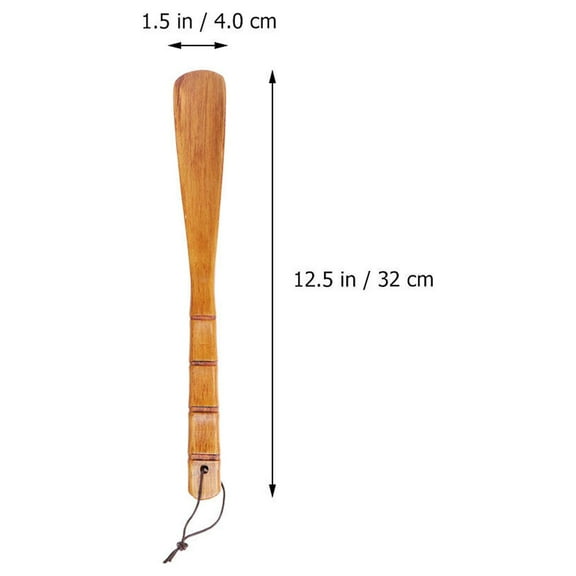 MLINS Wooden Shoehorn for Shoes Brown Ergonomic Design Portable and Durable Plastic 32cm