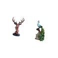 thumbnail image 5 of CarpNettore Deer Head Ornament Peacock Statue Animal Figurine Craft Sculpture Collection Elegant Tabletop Adornment Resin Statue for Bedroom Office Living Room NightStand Desktop Bookshelf Home, 5 of 8