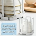 thumbnail image 5 of Expandable Kitchen Bowl Rack Organizer with Drainer for Plates, Bowls, and Pot Lids - White, 5 of 7