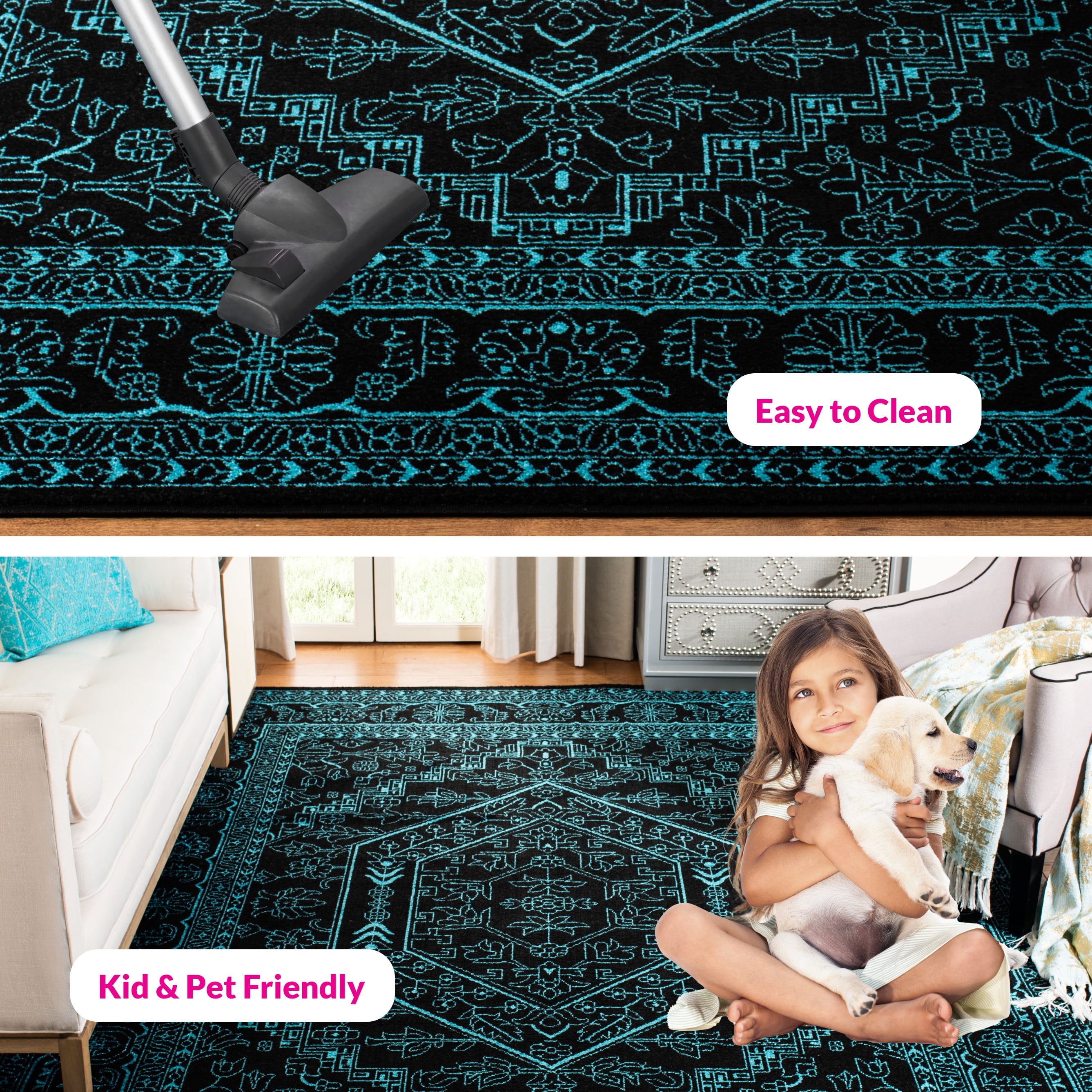 Safavieh Adirondack Xavier Oriental Area Rug, Black/Teal, 10' x 14'