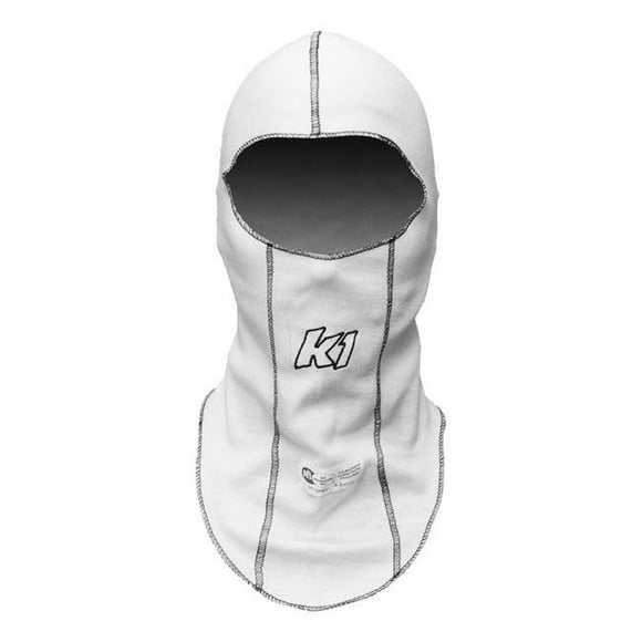K1 RaceGear Balaclava Single Layer Nomex Head Sock, White - Universal