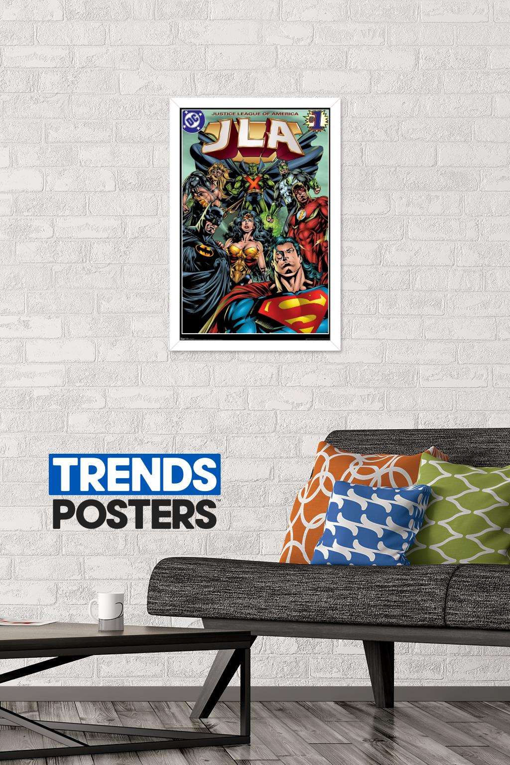 DC Comics - Justice League of America - JLA Wall Poster, 14.725" x 22.375", Framed
