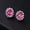 Dark Pink, variant on Grandest Birch Women Lady Elegant Rhinestone Flower Ear Stud Earrings Gift Jewelry Alloy, Rhinestone Blue