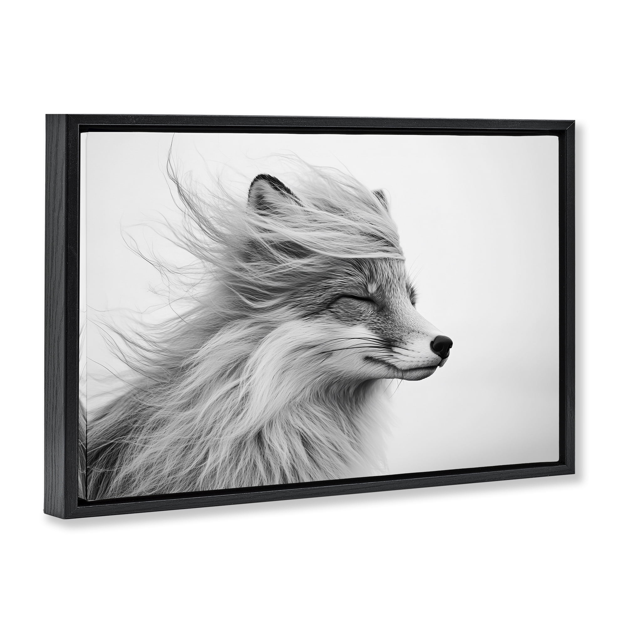 Stupell Industries Easy Breezy Fox Black Framed Floater Canvas Wall Art, design by Tina LeCour