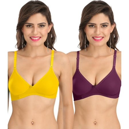 

Ossirrio Women s Everyday Non Padded Non Wired 3/4th Coverage T-Shirt Bra with Free Transparent Strap