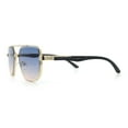 thumbnail image 6 of Mens Luxury Mobster Beveled Edge Lens Metal Rim Fashion Sunglasses Gold - Blue Pink, 6 of 7