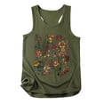 thumbnail image 3 of Workout Tanks for Women Women's Casual Graphic Print Ribbed Strap Loose Tank Cami Tops for Women Army Green L, 3 of 3