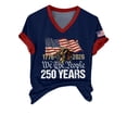 thumbnail image 3 of YVNAURA America 250 Shirt for Women Patriotic V Neck T Shirt 1776-2026 USA Flag Graphic Tee Semiquincentennial Limited Edition Family Reunion Gift for Mom Wife 4th of July, Navy, XL, 3 of 9