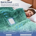 thumbnail image 4 of Teler Faux Fur Weighted Blanket for Adults, Sherpa Queen Size Heavy Blanket for Sleeping, 60” x 80”, 20 lbs,New Green, 4 of 8