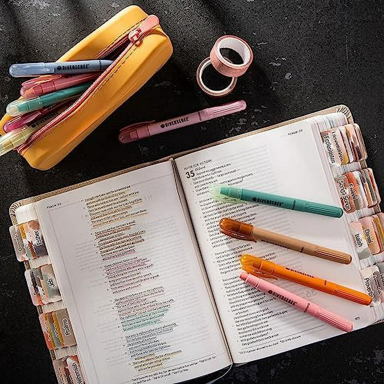 DIVERSEBEE Bible Highlighters and Pens No Bleed, 8 Pack Assorted Colors Gel  Highlighters Set, Bible Markers, Cute Bible Study Journaling School  Supplies, Bible Accessories (Vintage) 